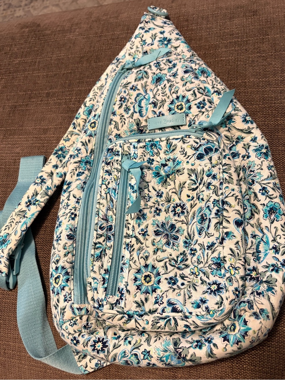 Vera Bradley Turquoise Floral Crossbody Sling Bag